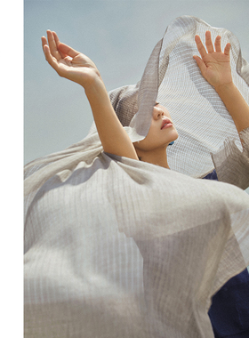 Say Ya 【幻】淡月云来 精纺200S羊绒围巾轻薄款 空调房披肩