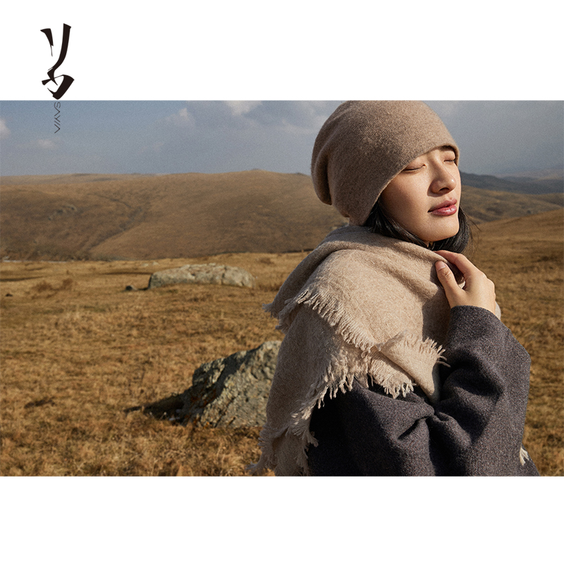 Say Ya 【幻】复古老花福纹羊绒方巾 围巾披肩优雅保暖