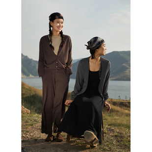 春夏 Say 手工剪边精纺羊绒开衫 卓 复古小粒扣