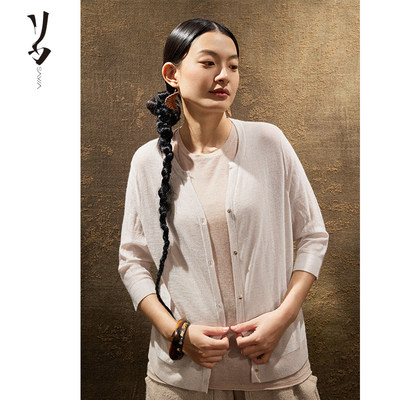 80支精纺羊绒五分袖轻量开衫