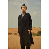 Say 垂感赞风衣 女绅士风翻领双排扣羊绒大衣 幻