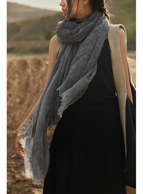 Say Ya【幻】暗纹腰果花提花羊绒围巾 薄软/披肩