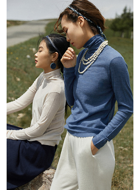 Say Ya【幻】轻薄弹力80支高领羊绒打底衫 零约束/修身/四季