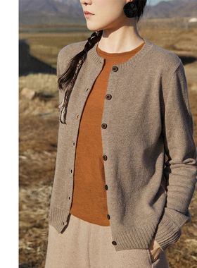 Say Ya【幻】试春 温柔圆领针织羊绒开衫 简约/系扣