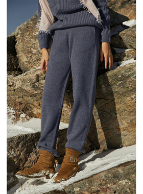 Say Ya 【幻】步履不停 暗纹提花加厚羊绒锥裤 显瘦保暖