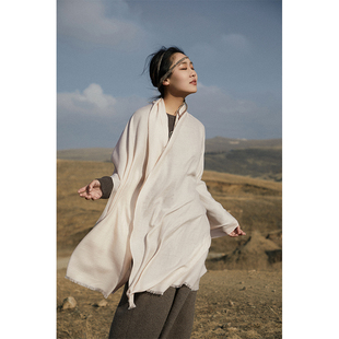 蓝田覆玉 幻 轻奢定制钻石纹羊绒围巾披肩 Say