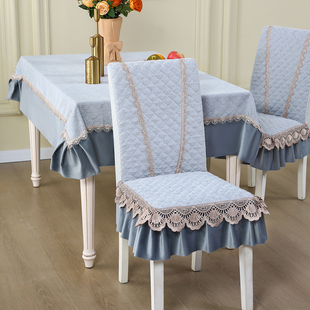 全包餐椅套桌布坐椅垫餐厅布艺家用椅子罩夹棉简约通用连体四季垫