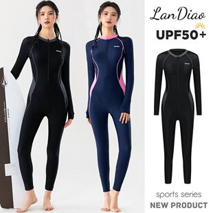 大码 长裤 浮潜冲浪服 专业潜水服全身防晒速干长袖 连体泳衣女UPF50
