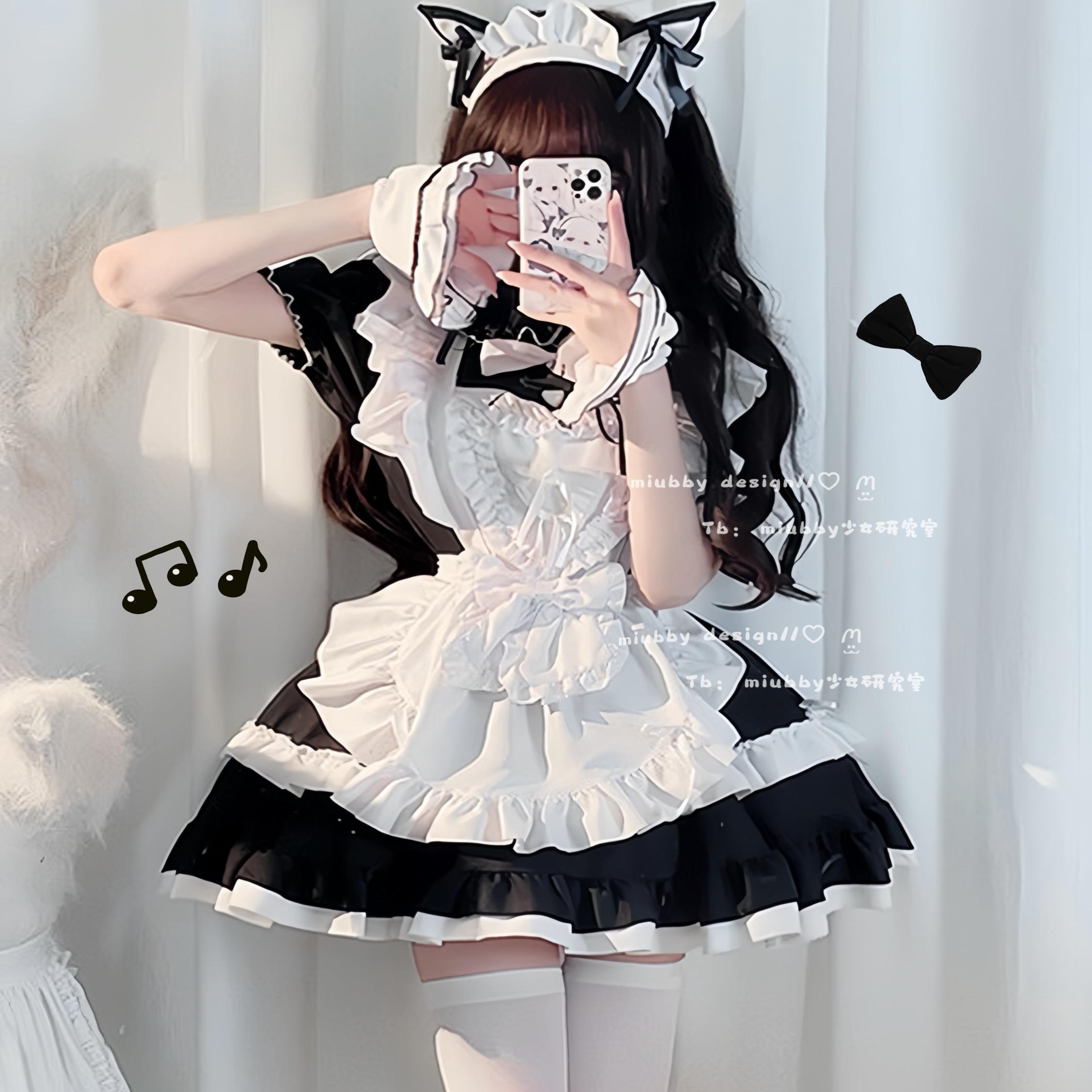Miubby「乖甜猫猫酱」日系漫感蝴蝶结甜妹lolita猫咪cos女仆装