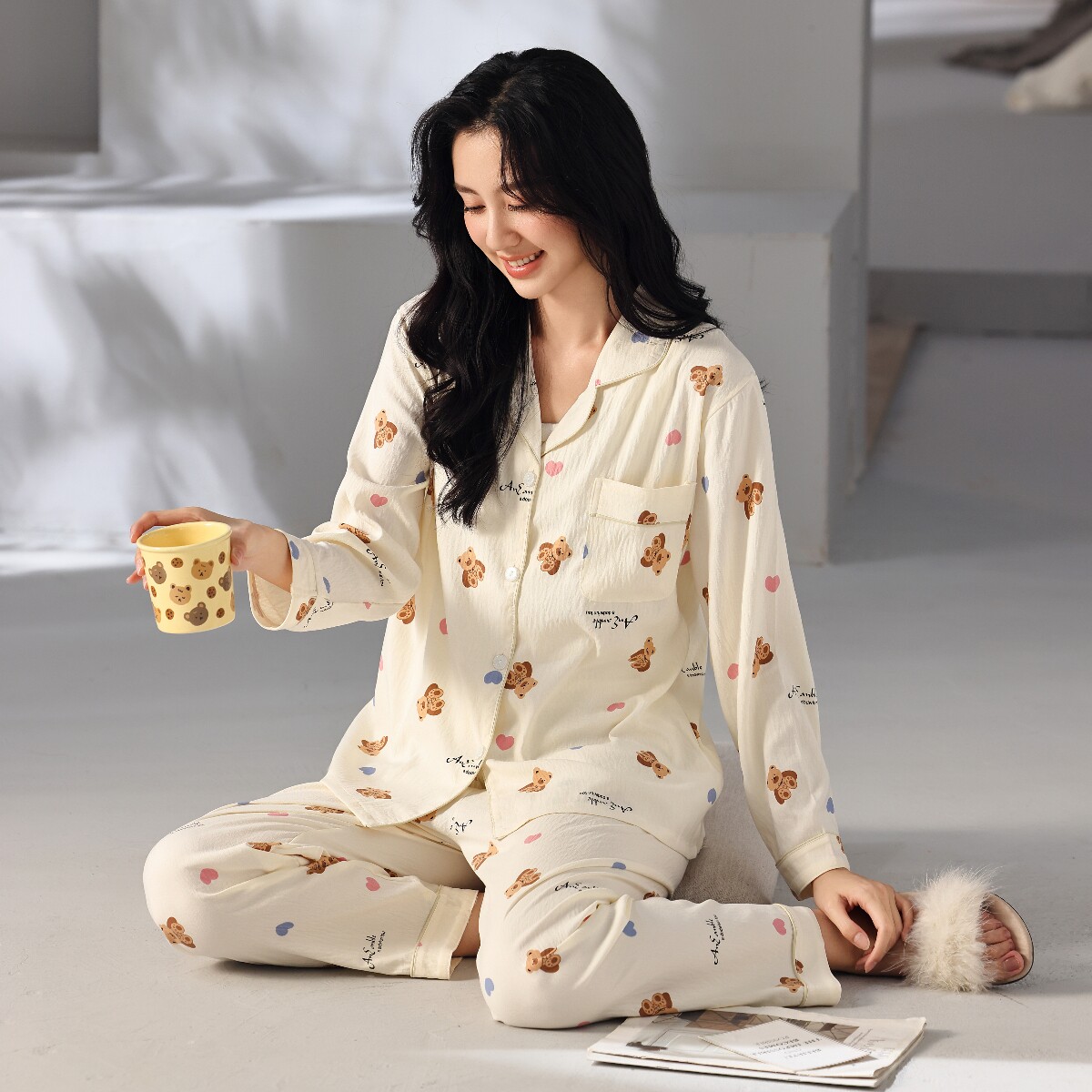 2025新款睡衣女款秋季云朵棉长袖套装甜美可爱秋天女士外穿家居服