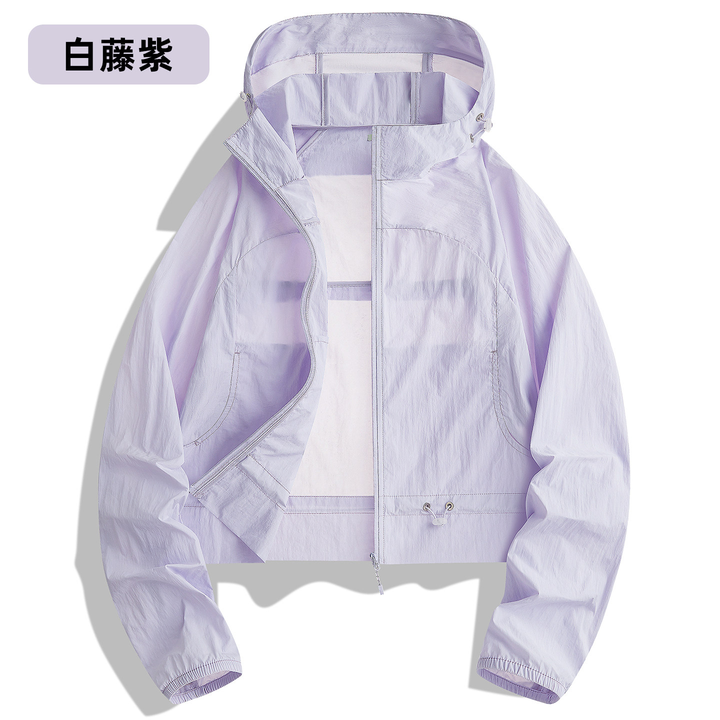 外贸尾货锦纶100%超轻女生短款防晒衣防紫外线亲肤皮肤衣外套二开