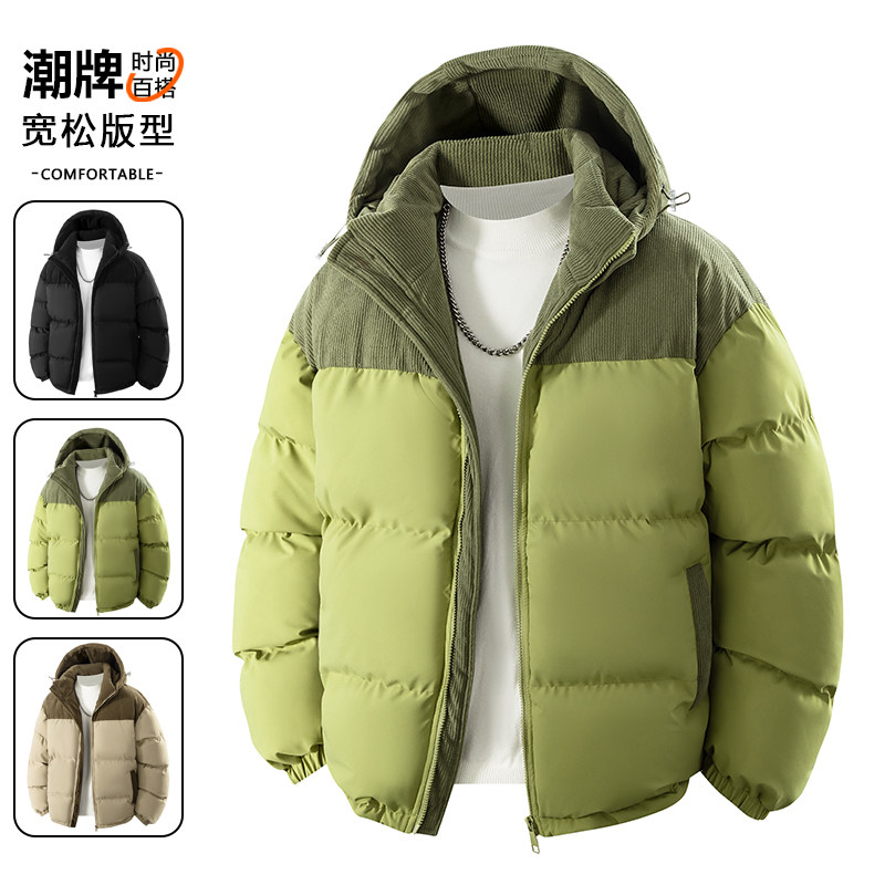 外贸尾单冬季情侣外套棉服棉袄高品质防风加绒加厚连帽