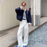 撞色拼接条纹假两件短外套女春秋2025新款休闲气质显瘦小个子上衣，女装短外套，2B218