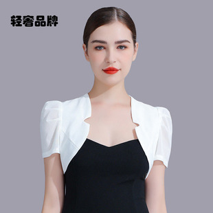 开衫 短袖 配裙子 薄外套2026新款 朗姿约定网纱小披肩女夏百搭短款