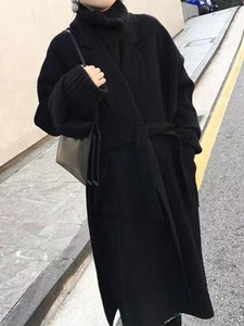 中长款毛呢外套女2023秋冬季新款赫本风羊绒大衣宽松百搭呢子风衣
