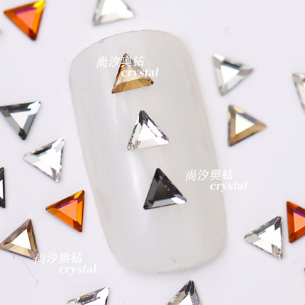 正品华子2711迷你3.3mm正三角001白色平底美甲钻水晶饰品贴钻diy