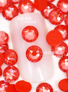 正品施家2088平底圆形L159i橙炽色美甲饰品钻耳环耳钉宠物发夹diy