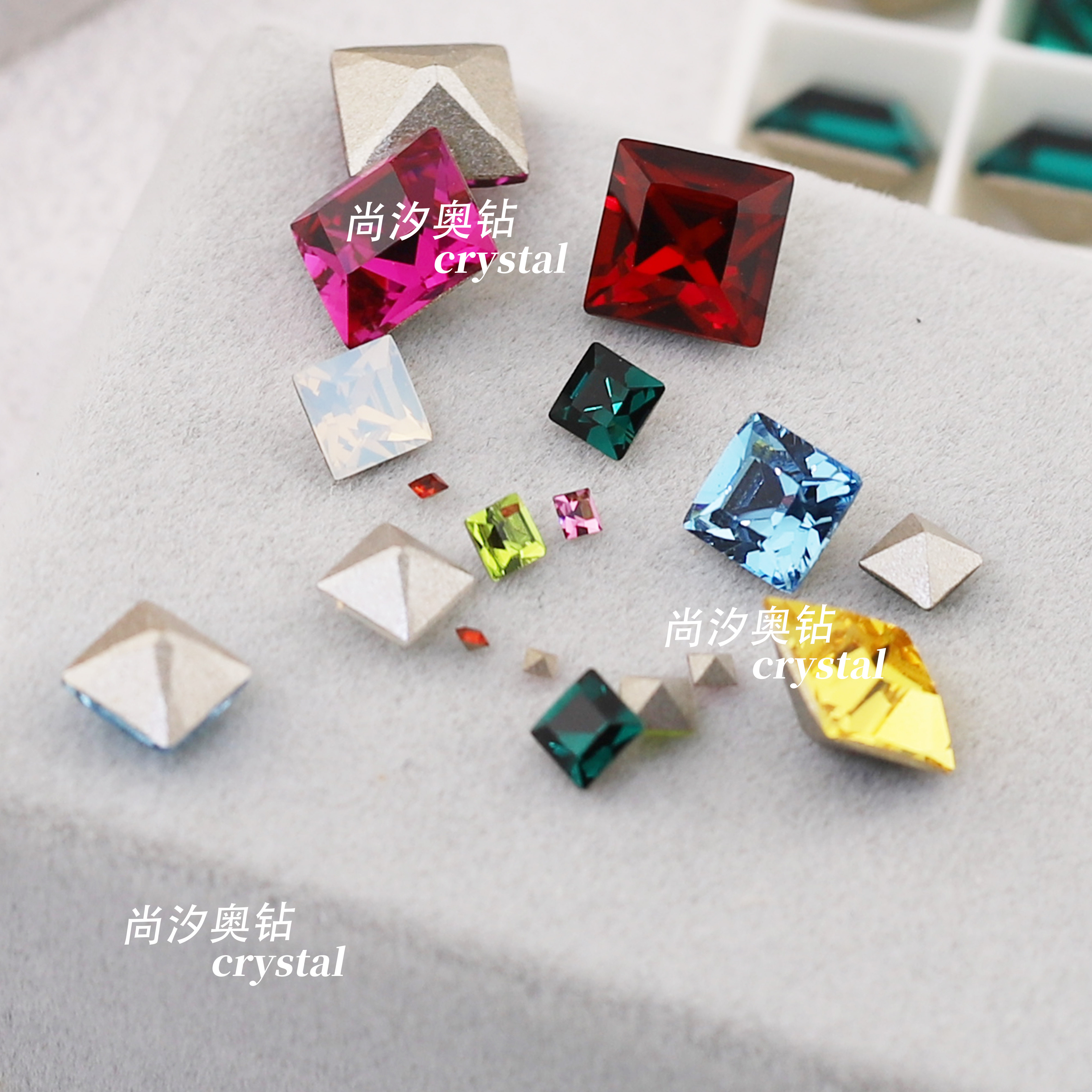 奥地利华子4428正方尖底方形美甲饰品钻DIY手工堆钻饰品配件材料