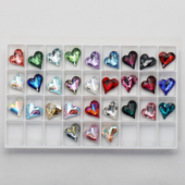 正品 指甲钻 爱心款 奥地利施家水晶4809尖底歪心形13 12mm水晶饰品