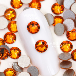 秋季新品施家2088圆钻1202深橙色平底华子美甲钻奥地利水晶饰品贴