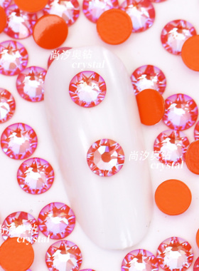 正品施家2088平底圆形L146D橙光色美甲饰品钻耳环耳钉宠物发夹diy