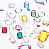 正品 施家平底2602长方八角美甲钻长方形钻奥地利水晶华子配件饰品