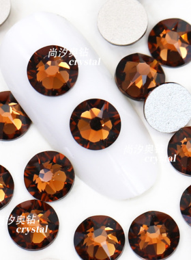 秋季新品施家2088圆钻1403烟黄色平底华子美甲钻奥地利水晶饰品贴