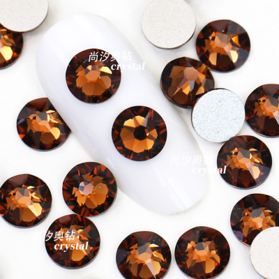 施华洛2088平底烟黄色美甲饰品钻