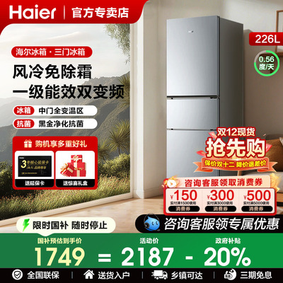 海尔253升风冷无霜双门电冰箱
