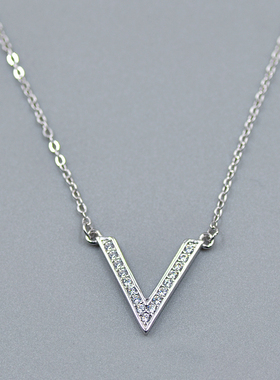 纯银锆石韩版女士生日礼物项链