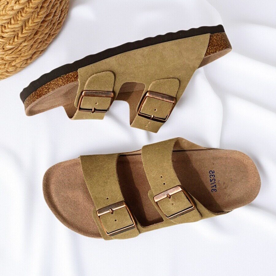 勃肯鞋女凉拖男鞋真皮软木厚底2026夏季新款外穿软底情侣半拖凉鞋