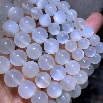 天然水晶宝石 月光石手链 白月光石手链  白月光 奶油体白月光 7A