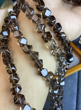 纯天然水晶茶晶方糖切角散珠手工串珠DIY手链项链配件配珠半成品