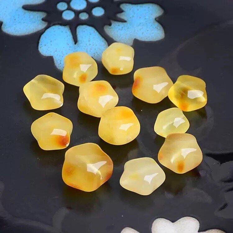 蜜蜡星星立体纯天然琥珀吊坠散珠背云雕刻件DIY原矿无优化配件俏