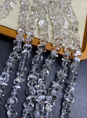 天然净体白水晶随形珠散珠配珠Diy手链项链耳钉配饰斜跨链半成品