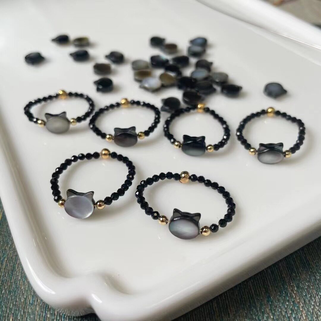 黑蝶贝中国风天然极细色尖