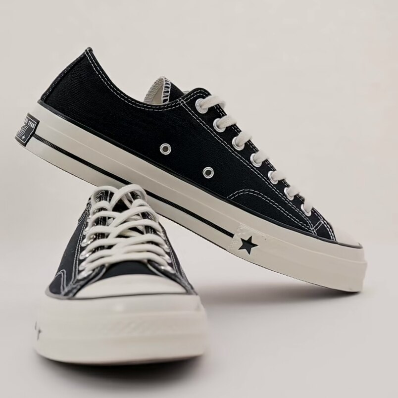 Converse CHUCK 70 X 舒适运动低帮帆布鞋男女同款黑色A24228C