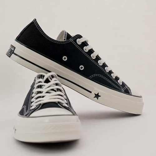 Converse CHUCK 70 X 舒适运动低帮帆布鞋男女同款黑色A24228C