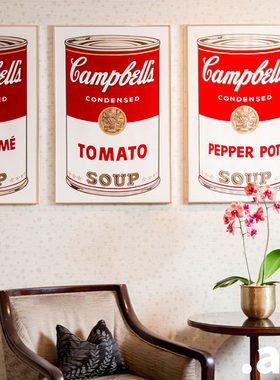 AndyWarhol安迪沃霍尔 金宝汤罐头Campbell‘s Soup全套 波普挂画