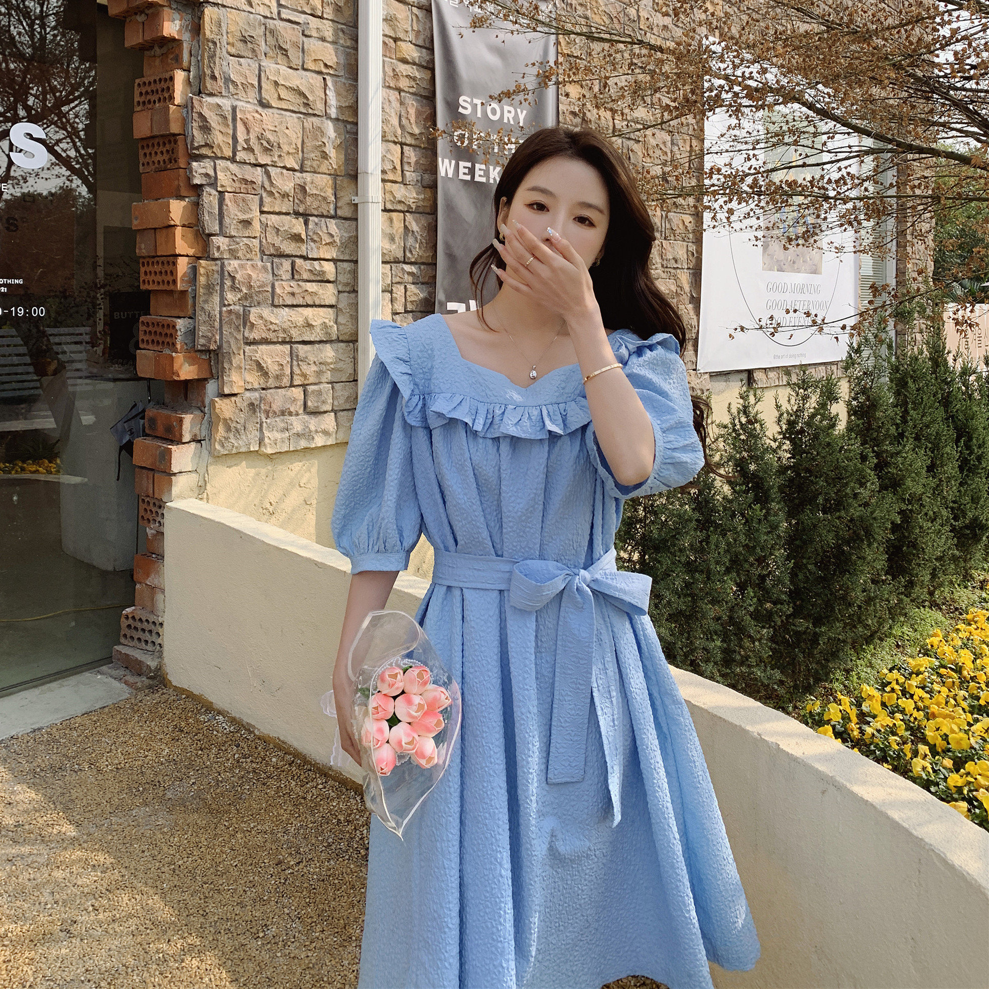 【现货】夏季韩版系带连衣裙浙宝B252-2326-P95-K178，女装连衣裙，浙宝252