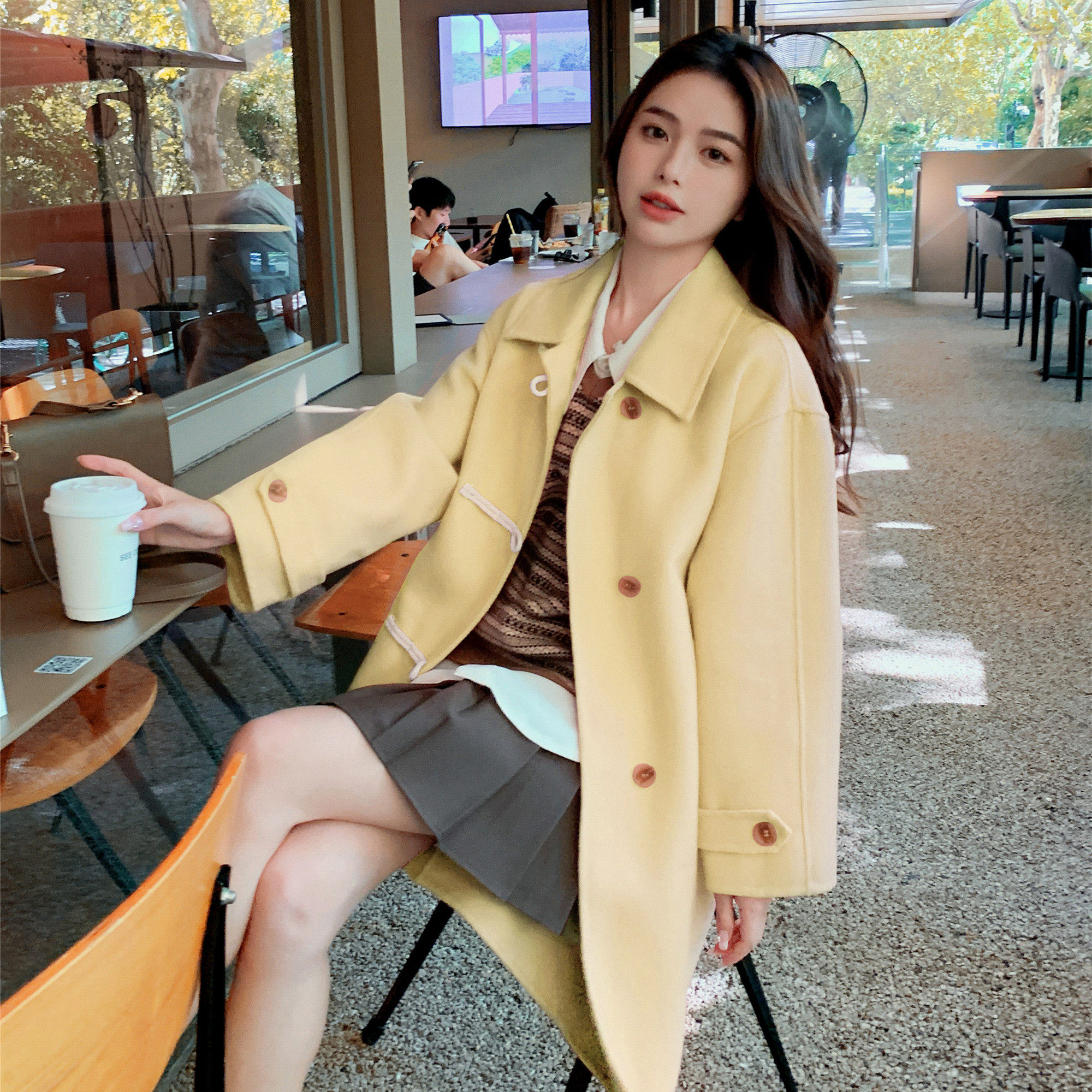 [现货】手缝双面羊毛大衣B252-882158-P245-K368,女装毛呢外套,浙宝252