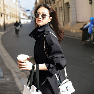 【常年现货】双排扣长袖风衣纯色 浙宝B252-2101-P140 控218，女装风衣，浙宝252