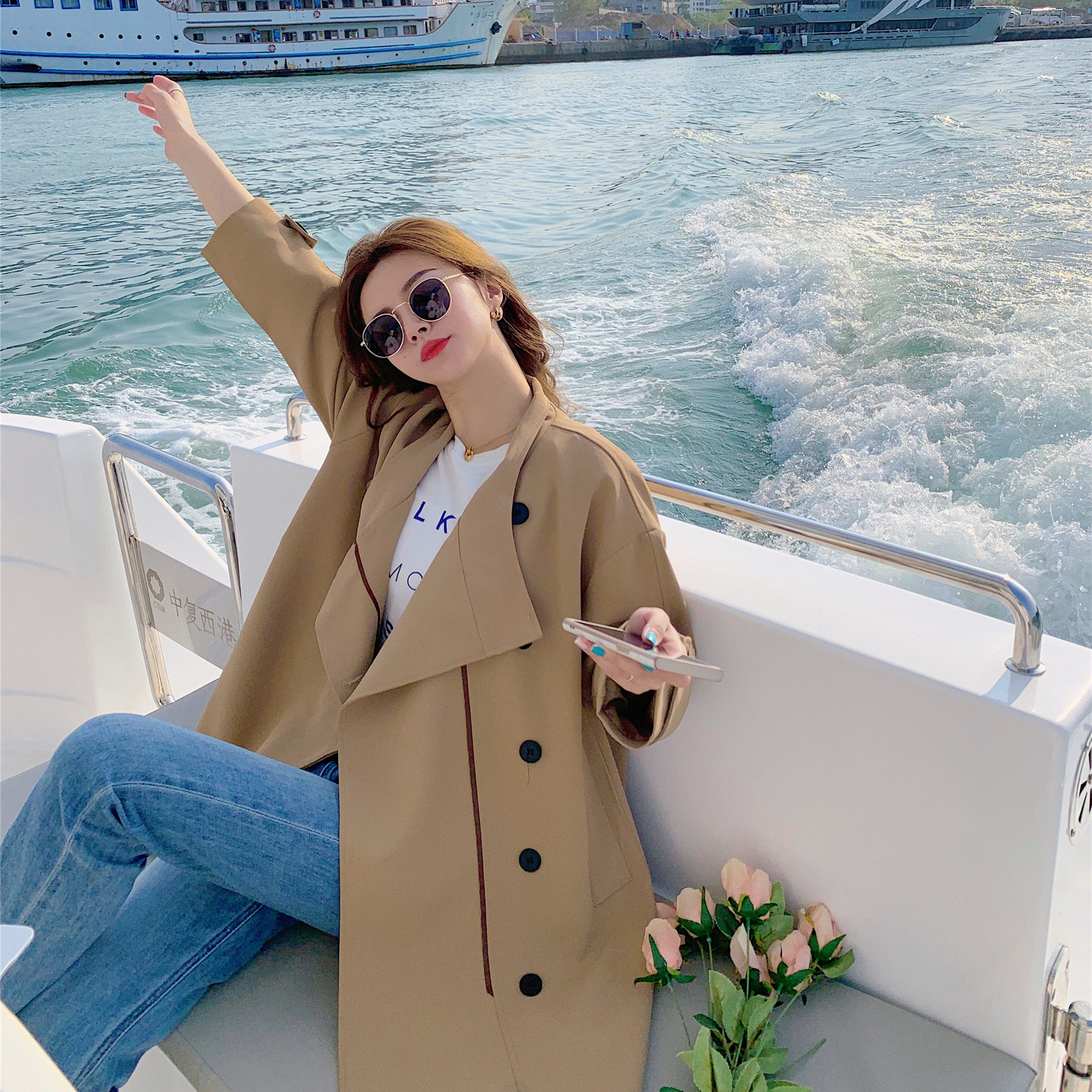 【档口现货】立领风衣浙宝B252-2104-P130K188，女装风衣，浙宝252