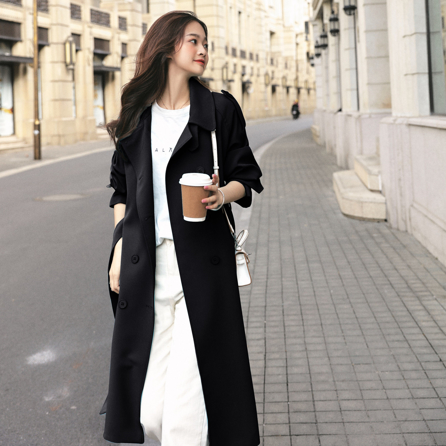 【常年现货】双排扣长袖风衣纯色浙宝B252-2101-P140控218，女装风衣，浙宝252