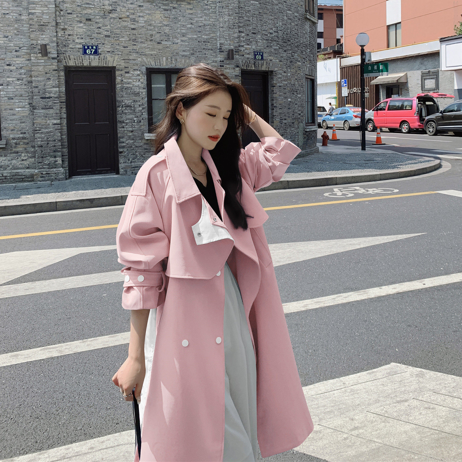 【档口现货】设计撞色风衣浙宝B252-2206-P150-K228现货，女装风衣，浙宝252