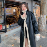 【现货】皮毛一体羊羔毛长款皮风衣浙宝B252-23133-P225-K299，女装皮衣，浙宝252