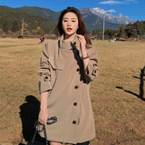 长款宽松薄款轻职风风衣英伦风长袖中长款女外套春秋气质小个子，女装风衣，浙宝252