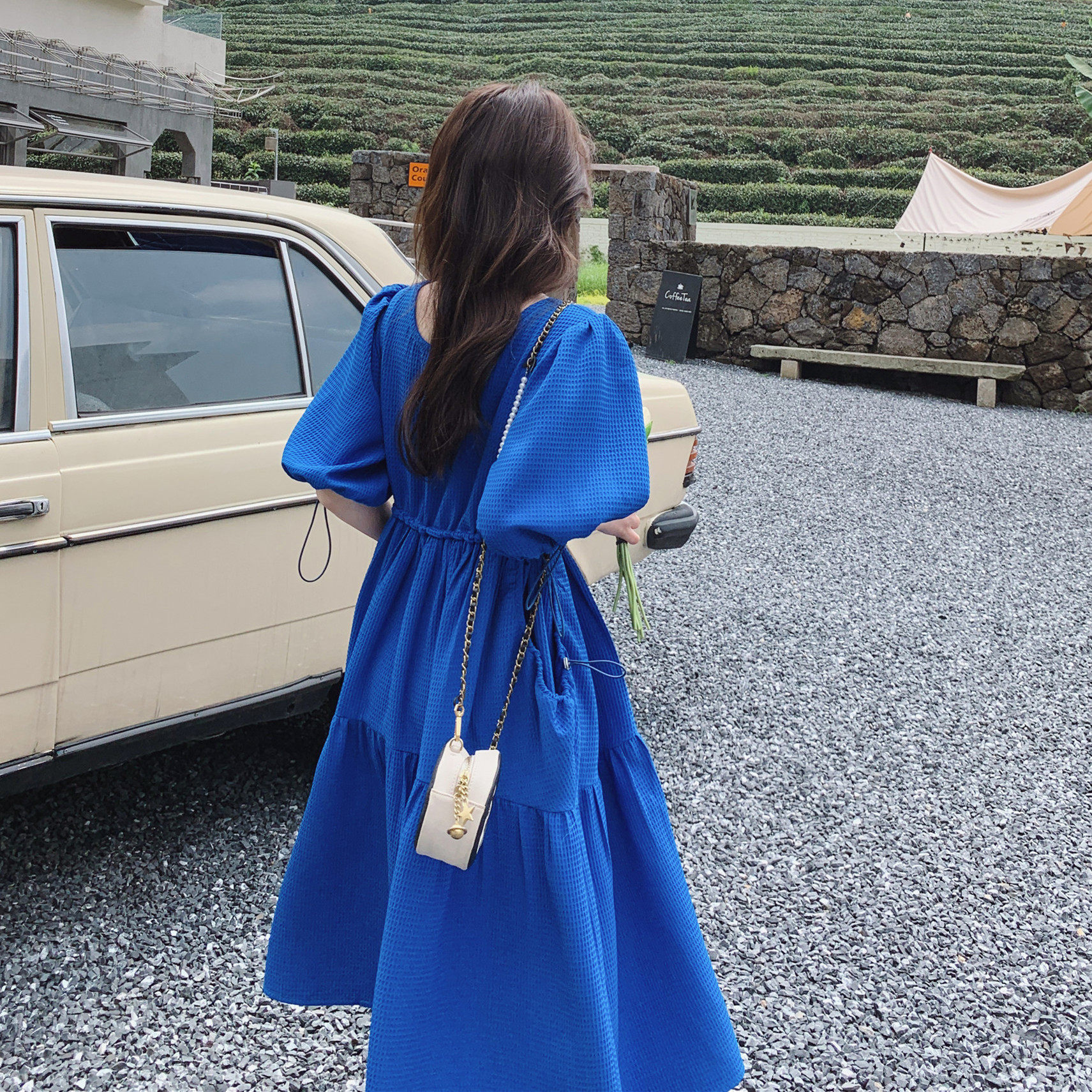 【大量现货]宽松可以收腰克莱因蓝衣裙浙宝B252-2225-P125K188，女装连衣裙，浙宝252