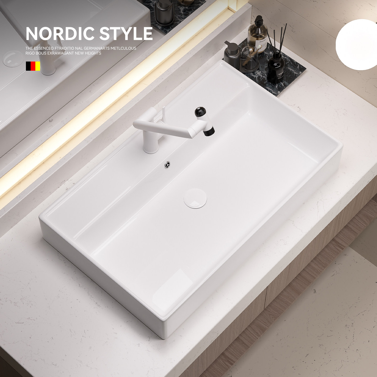 60-100cm大尺寸陶瓷台上盆方盆家用卫生间洗手盆酒店50cm宽洗面盆,家装主材,台上盆,淘宝优惠券,粉丝福利购,淘宝优惠卷