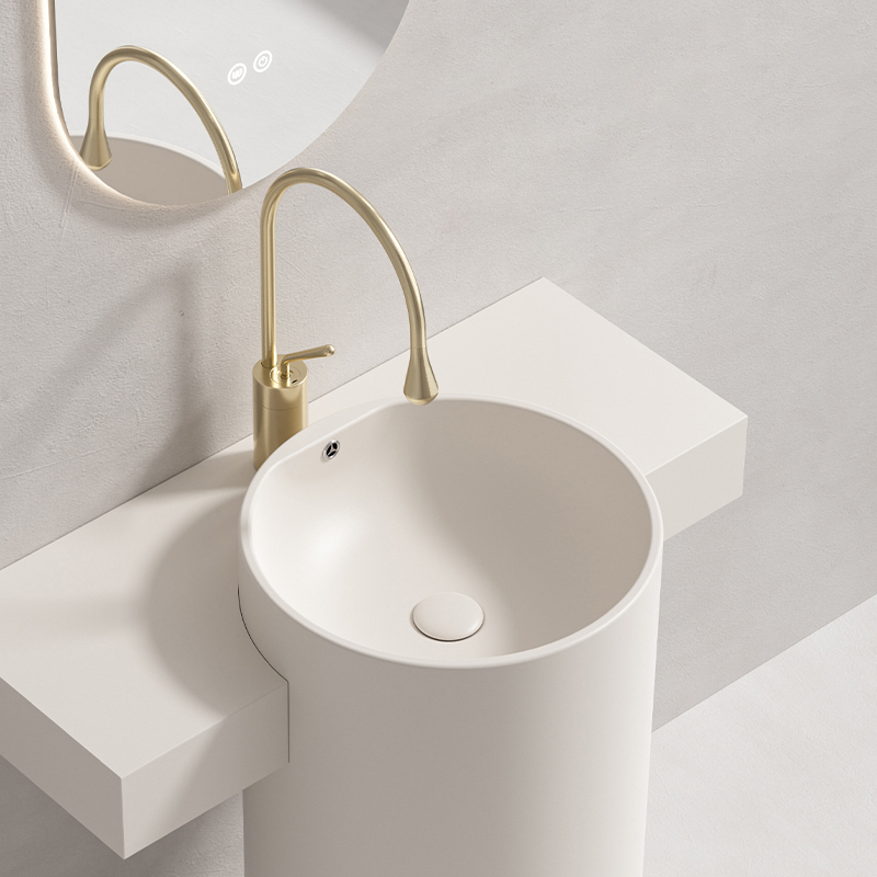 一体落地式立柱盆定制洗脸盆洗手盆酒店民宿卫生间台盆阳台户外